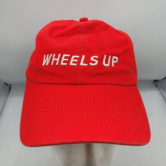 Wheels Up Hat Red American Flag Adjustable Strap Back Casual Outdoors - Picture 1 of 9